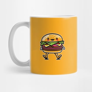 Cute Colorful Smiling Cartoon Hamburger Mug